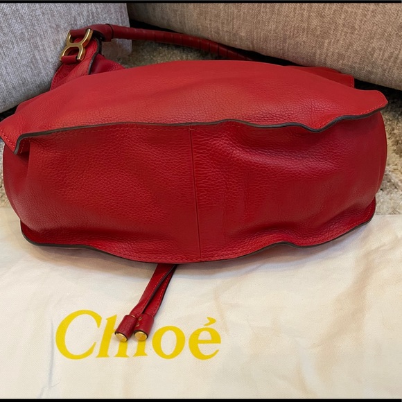 Authentic Chloe Marcie Large Hobo Satchel in Poppy - Picture 13 of 16